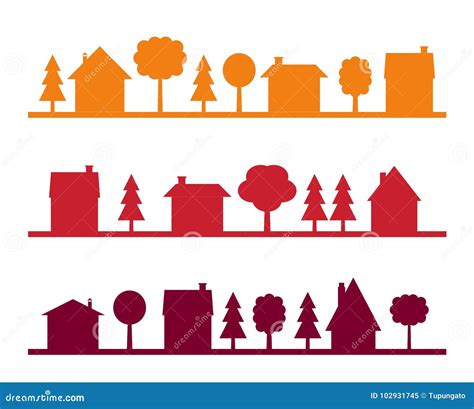 Vector town silhouette stock vector. Illustration of silhouette - 102931745