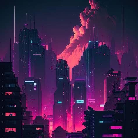 Synthwave City At Night Digital Art by Damien Adam - Fine Art America