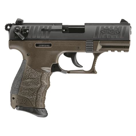 Walther P22 Military, Semi-Automatic, .22LR, 3.42" Barrel, 10+1 Rounds - 700952, Semi-Automatic ...