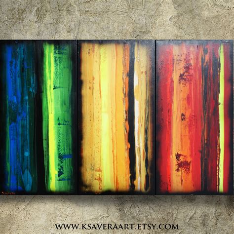 Rainbow Abstract Painting on canvas A267 Acrylic painting Original art Contemporary Palette ...