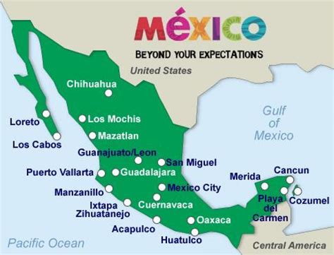 Map of mexican beaches - Mexican beaches map (Central America - Americas)