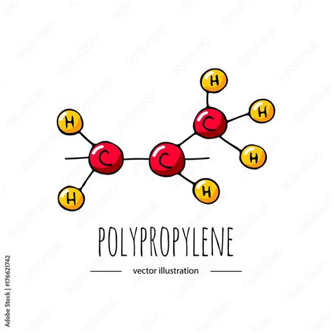 Hand Drawn Doodle Polypropylene Chemical Formula Vector , 45% OFF