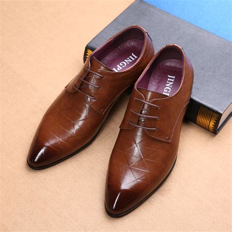 Men Comfy Leather Pointed Toe Business Formal Shoes – Alexnld.com