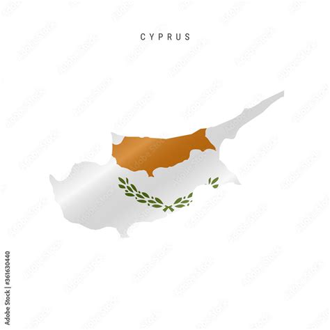 Waving flag map of Cyprus. Vector illustration Stock Vector | Adobe Stock