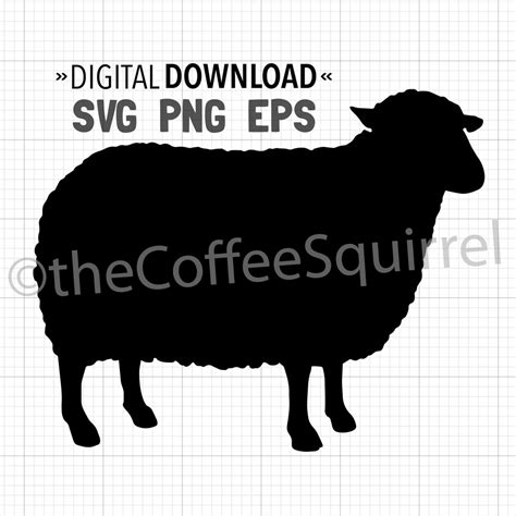 Sheep Silhouette Digital Download SVG File EPS PNG Files Black Sheep ...