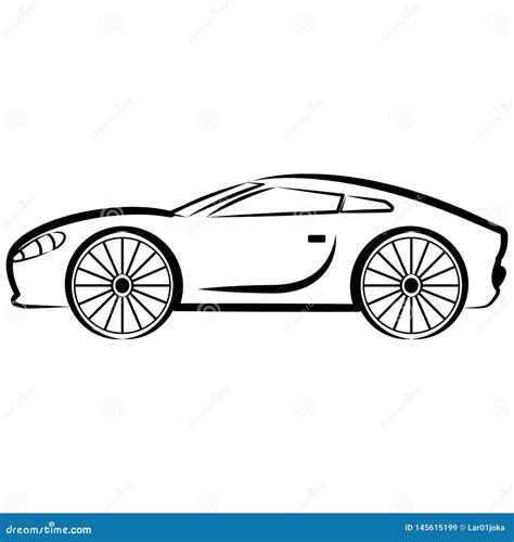 Side View of a Racing Car Sketch Stock Vector - Illustration of formula, drive: 145615199