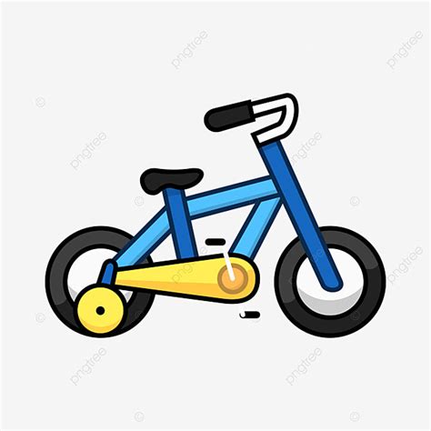 Kid Bicycle Clipart PNG Images, Vector Blue Yellow Kids Bicycle Bike, Bicycle, Bike, Cycling PNG ...