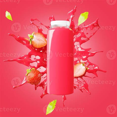 strawberry water bottle 20640875 Stock Photo at Vecteezy