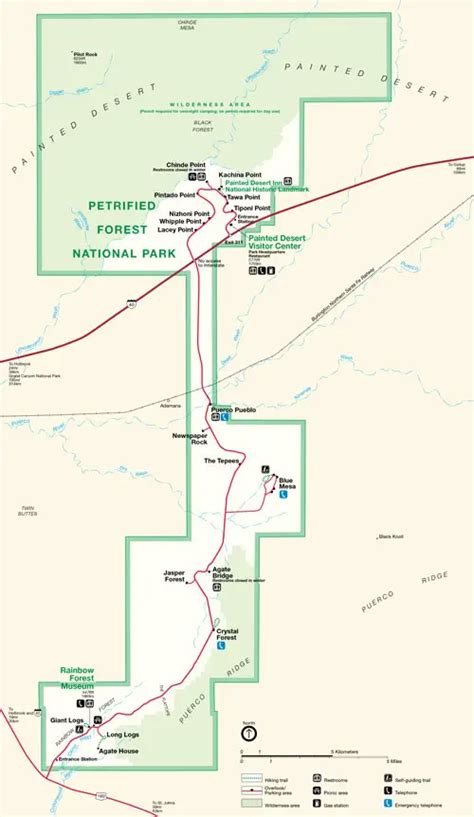 Map Of Painted Desert - Tourist Map Of English