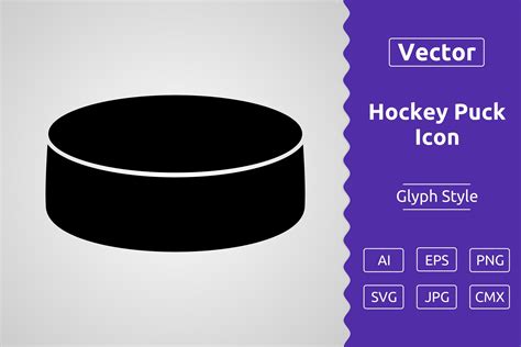 Vector Hockey Puck Glyph Icon Graphic by Muhammad Atiq · Creative Fabrica