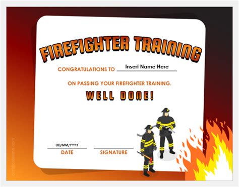 Firefighter Training Certificate Templates for Word | Free