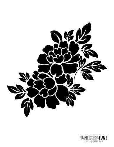 10 free flower stencil designs for printing & craft projects, at PrintColorFun.com