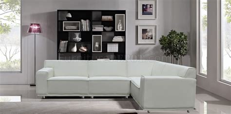 Parker Modular Sectional Sofa in White Faux Leather by Whiteline