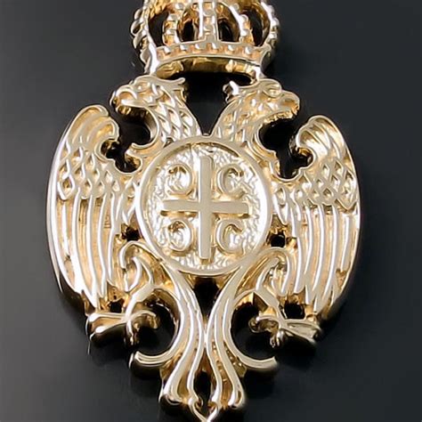 Serbian Crest Pendant - Two Headed Eagle Coat of Arms Jewelry - ZD-A3 - Zoran Designs Jewelry