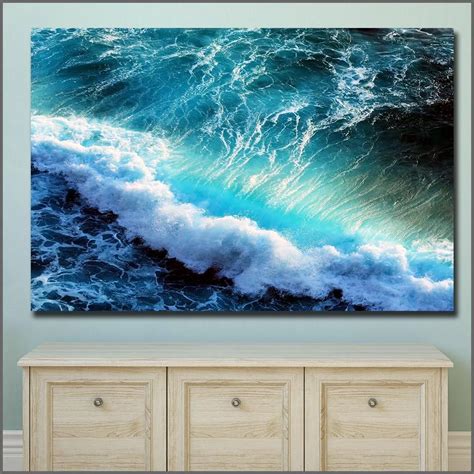 Large Size Printing Wall Pictures Oil Painting Sea Waves Ocean Wall Art ...