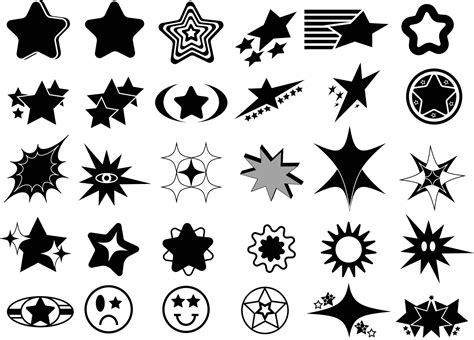 Vector set of Y2K stars and retro elements for decoration 13800697 Vector Art at Vecteezy