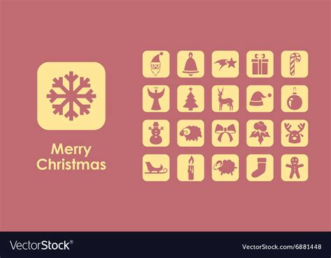 Set christmas simple icons Royalty Free Vector Image