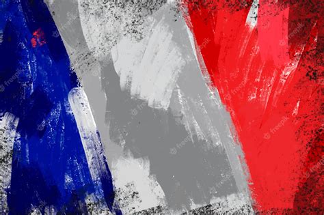 Premium Vector | Flag of France acrylic painting grunge with scuffs patriotic colors