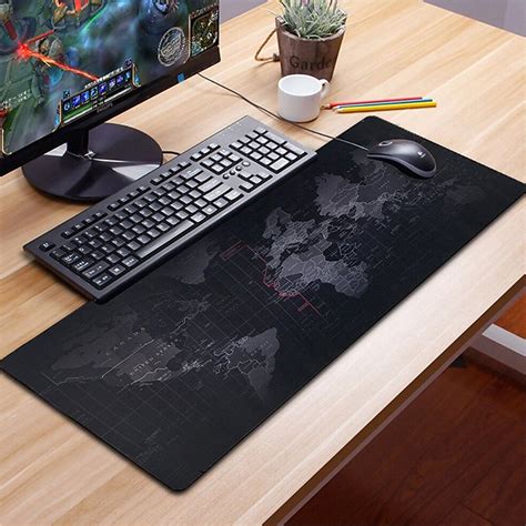 Mouse Pad Gamer Grande de Borracha 30cm x 70cm x 3mm Mapa Mundi Pc - YDTECH