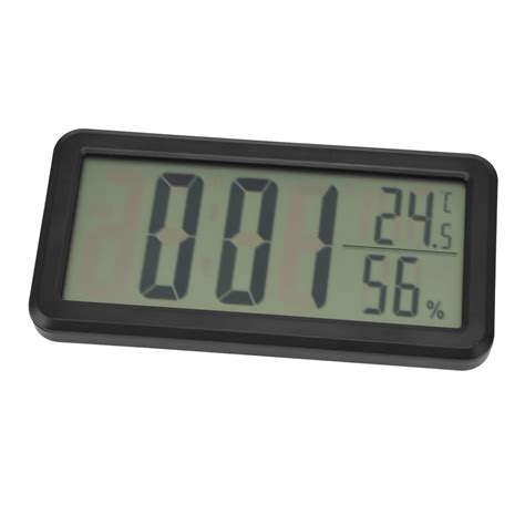 Mini Digital Clock, Portable Black Temperature Humidity Display Digital ...