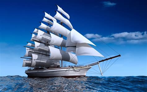 Majestic Sailing Ship on the Ocean - 4K Ultra HD Wallpaper