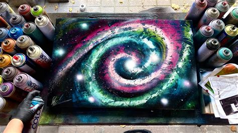 Swirling Galaxy SPRAY PAINT ART by Skech - YouTube