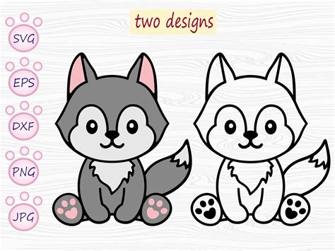 Baby Wolf SVG - Etsy