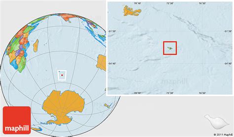 Physical Location Map of Heard Island and McDonald Islands, political outside