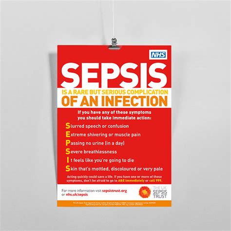 A4 Adult Symptoms Poster - The UK Sepsis Trust