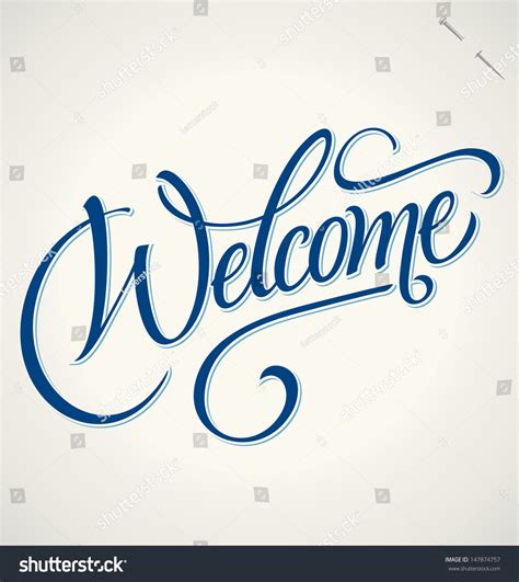 Welcome Hand Lettering Handmade Calligraphy Vector Stock Vector ...