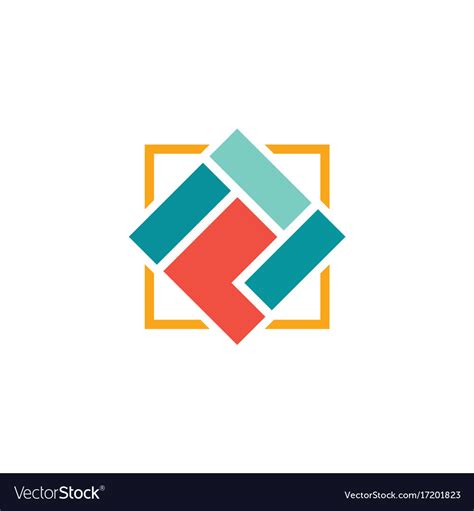 Square shape geometry logo Royalty Free Vector Image