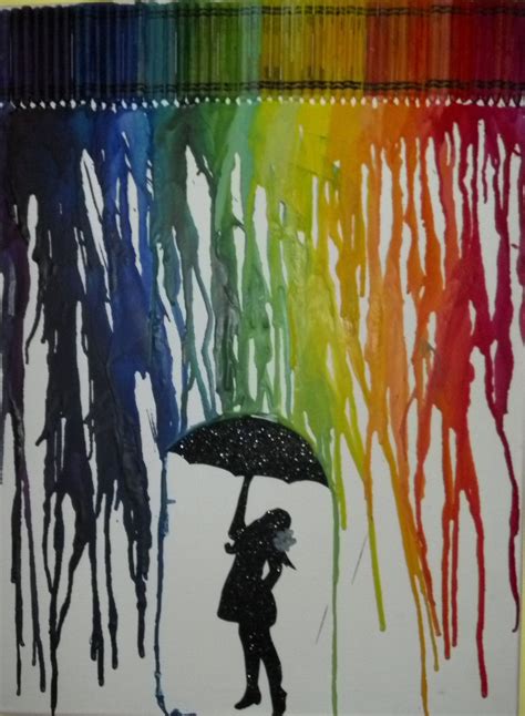 √ Melted Crayon Rain Art