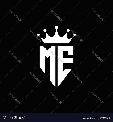 Me logo monogram emblem style with crown shape Vector Image