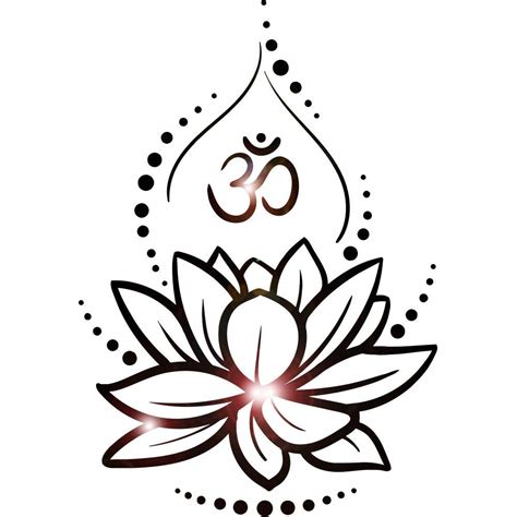 Buy Large Vinyl Wall Decal Lotus Flower Yoga Hinduism Hindu Om Symbol Stickers Large Decor ...