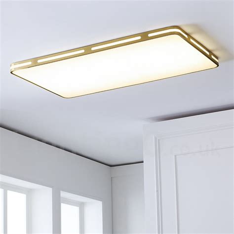 Ultra-Thin Rectangle LED Modern / Contemporary Nordic Style Flush Mount Brass Ceiling Lights ...