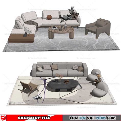 Sofa Set - Sketchup Models By Darchviz