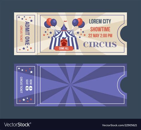 Set of tickets for circus performances events Vector Image