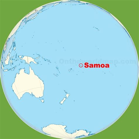 Samoa location on the Pacific Ocean map - Ontheworldmap.com