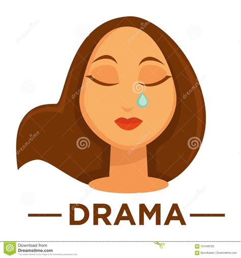 Movie Genre Drama Cinema Vector Icon of Woman Crying Stock Vector - Illustration of symbol ...