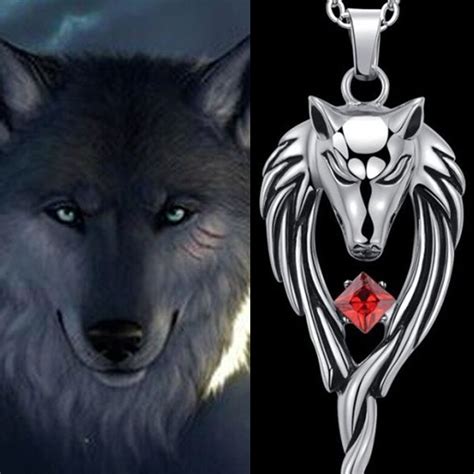 Details about Men Black Leather Chain Wolf Stainless Steel Crystal Pendant Punk Necklace ...