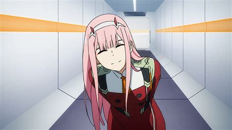 Darling In The FranXX Zero Two Hiro Zero Two With Pink Hair And Horn HD Anime Wallpapers | HD ...