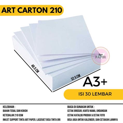 Jual Kertas Art Carton A3 Plus 210 gsm isi 30 lembar / Art Karton A3 Plus 210 gsm | Shopee Indonesia