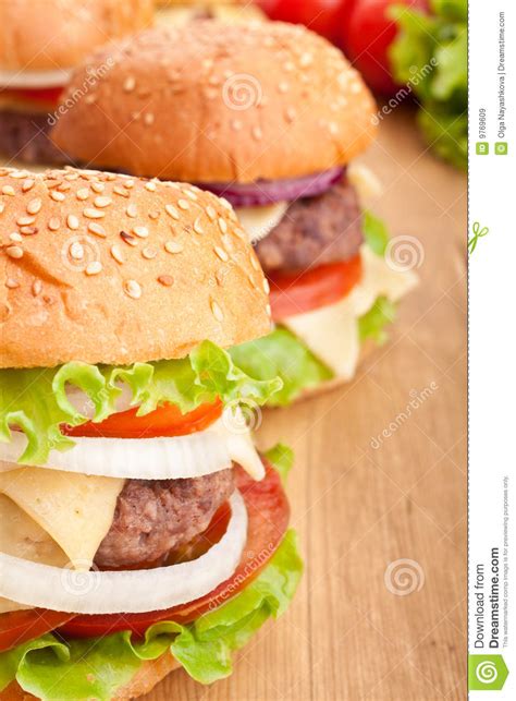 Cheeseburger, with Ingredients Stock Image - Image of bread, cheddar ...