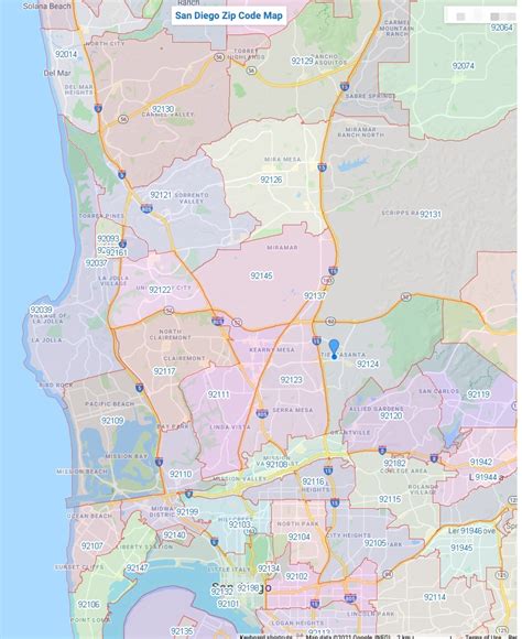 San Diego Zip Code Map Neighborhood Campus Map | Images and Photos finder