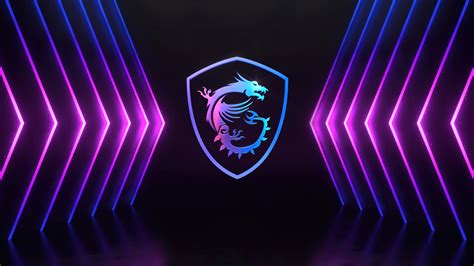 MSi Logo Neon Background 4K #1141i Wallpaper PC Desktop