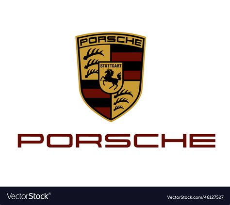 Porsche logo brand car symbol with name red design