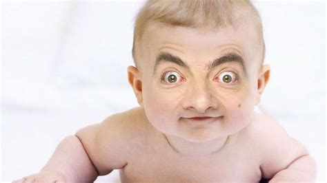 Download Weird Edit Mr. Bean On Baby's Face Picture | Wallpapers.com