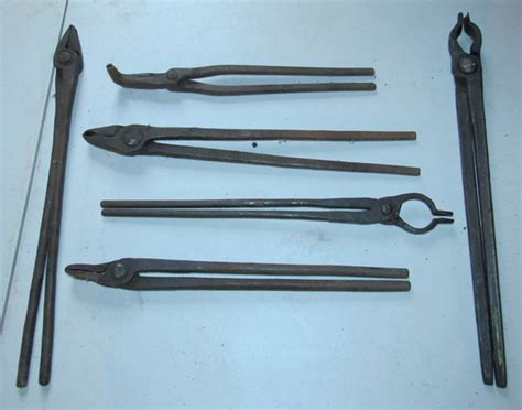 6 Pair Of Blacksmith Tongs