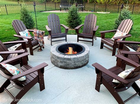 Our Round Patio Fire Pit With Adirondack Chairs | Thrifty Decor Chick | Thrifty DIY, Decor and ...