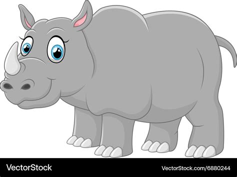 Happy rhino cartoon Royalty Free Vector Image - VectorStock